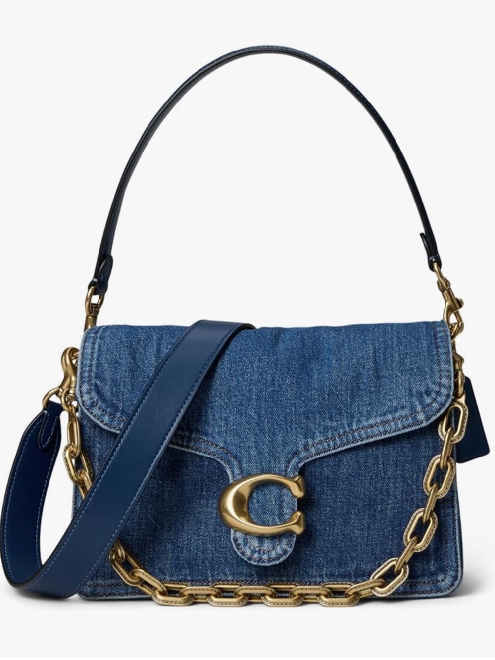 Coach Chain Tabby 26 Denim Shoulder Bag - Picture 2 of 16